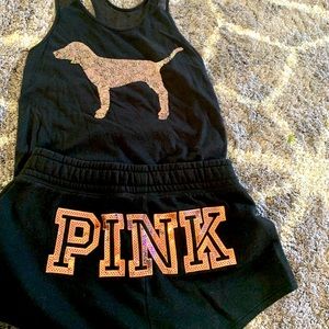 VS PINK BLING  HTF shorts and tank set 😊💕